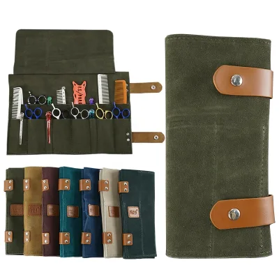 Best Selling Hair Stylist Leather Scissor Cases Portable Scissors Bag