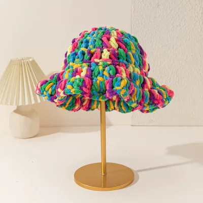 Fashion Wavy Brim Warm Color Range Date Jellyfish Hat Outdoor Fisherman Cap