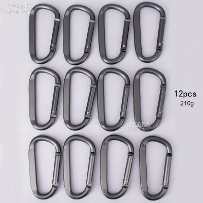 12pcs Combination OEM/ODM High Quality 8 D Aluminum Alloy Flat Snap Climbing Fishing Carabiner Grey <1L Capacity Backpack Casual