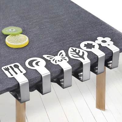 Stainless Steel Tablecloth Clips Decorative Leaf Flower Tablecloth Holder Non-slip Table Cover Clamps for Picnic Wedding Decor