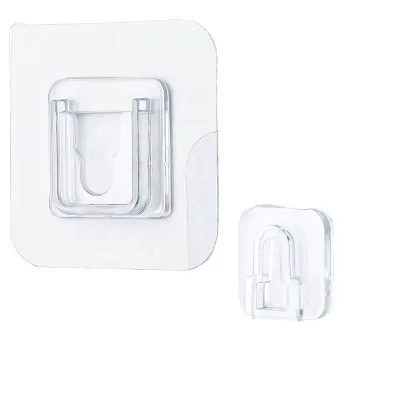 Strong Traceless Transparent Plastic Flexible Suction Cup Storage Rack Adhesive Clip Wall Hook Eco-Friendly Modern Bathroom