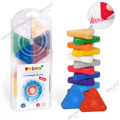 LOW NOQ 12 Colors Triangle Crayons Non Toxic Washable Crayons Toddler Crayons Safe for Babies and Children Age 3+