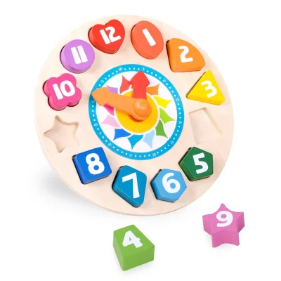 New Food Grade Dishwasher Educational Learning Toys Color Number Shape Toys Blocks With Puzzle Board Silicone Clock Puzzle