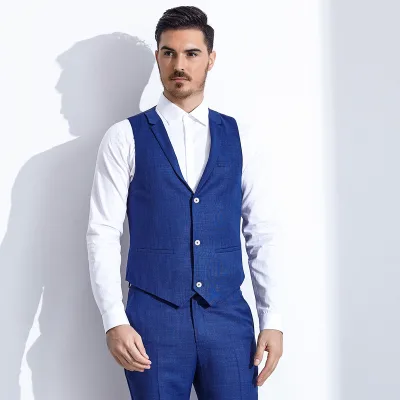 Factory Direct Sale Men's Casual 3-Button Woolen Vest V-Neck Collar Breathable Waterpoof for Autumn Season Business Cool Style