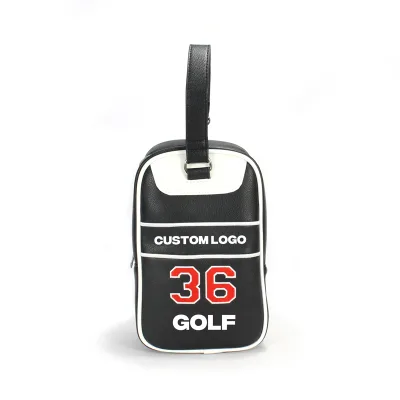 Lightweight Black PU Zipper Closure Golf Tote Bag Waterproof Outdoor Sport Handbag for Daily Travel Convenient for Golf Other