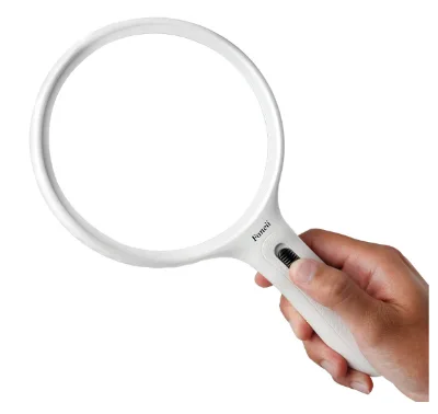 Large LED Lighted Handheld 2X Magnifier with 3.5X Zoom 5.5 Inches Oversized Illuminated Magnifying Glass with Light