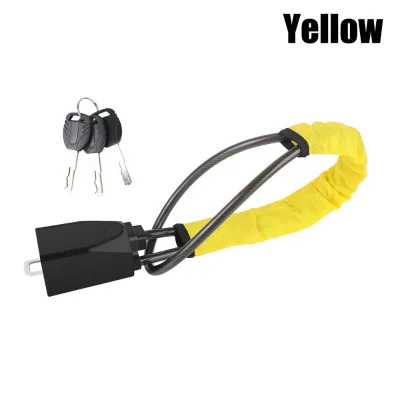 B-Steering Wheel Lock for Cars Vehicle Anti-Theft Lock, Adjustable Length Clamp Double Hook Steering Wheel Lock Bar U-shaped