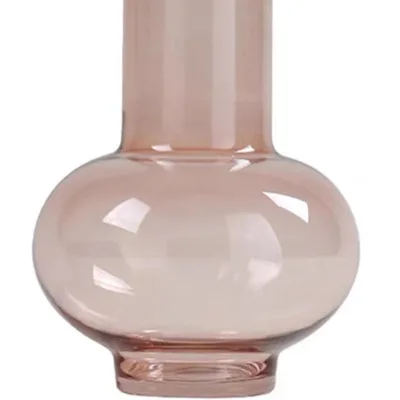 Small Transparent Glass Vase Modern Desktop Decor Living Room Hydroponic Flower Display Minimalist Luxury Pink Exquisite Design