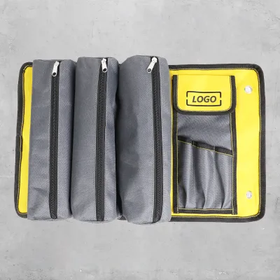 Custom Logo 7 Pockets Industrial & Construction Teams OSHA-Compliant Roll-up Tool Bag