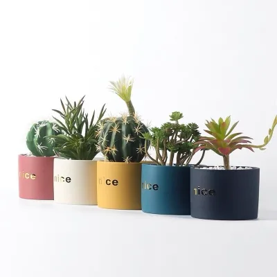 Nordic Simple Ceramic Flower Pot Frosted Texture Succulent Cactus Potted Indoor Flower Pot