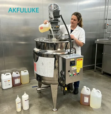 High Quality Heating Vessel 304 Stainless Steel Jacketed Heating Lotion Oil Vacuum Cosmetics Homogenizer Mixer Mixing Tank