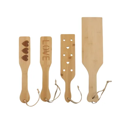 Solid Bamboo Wood Spanking Paddle and Whip with Smooth Surface OEM Brand Bondage Sex Toy for Bdsm Use
