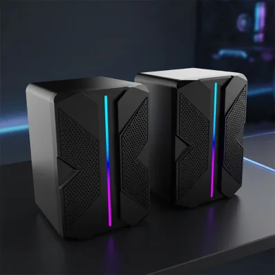 S557 Customized High Performance Powerful Bass RGB LED Light Wired Desktop Speakers for Gaming PC Computer Accessories Retailers