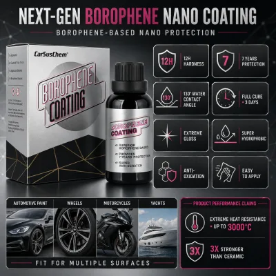OEM CarSusChem 12H Hardness Borophene Ceramic Coating W/ 7 Years Lasting Time Super Hydrophobic Gloss for Car Paint Motor Yacht