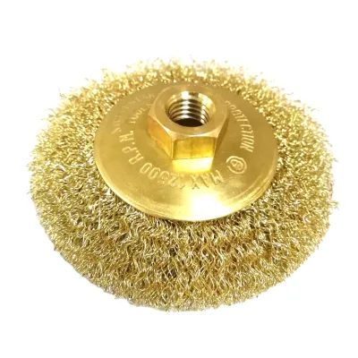 Industrial Safe Working 4Inch Non Sparking 100% Pure Bronze Body Brass Wire Bevel Brush