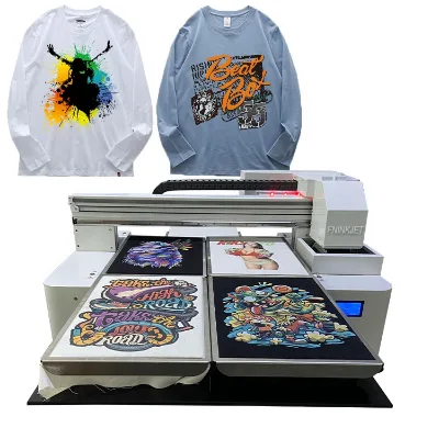 Super Vivid Color Inkjet T-shirt Printing Machine with White Ink Circulation System A1 Full DTG High-Speed Printer for Hoodies