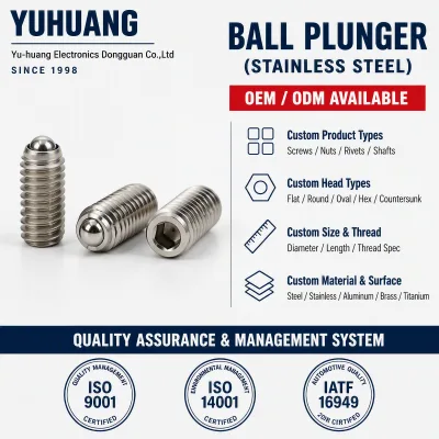 SS 201 304 315 316 316L Stainless Steel Grub Screw #6-32 #8-32 #10-24 #10-32 1/4-20 Spring Plungers with Hexagon Socket