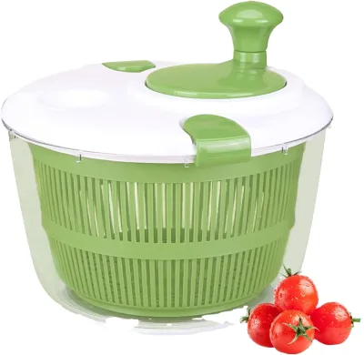 Vegetable Dryer Grater Slicer 5L Capacity Manual Lettuce Spinner With Secure Lid Lock Salad Spinners With Bowl Colander