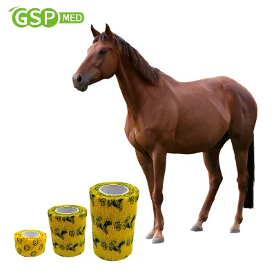 Fast Delivery 5cm*4.5m 2023 Hot Sell New Products Printed Elastic Cohesive Bandage for Horse