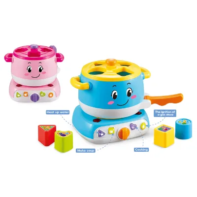 Baby Sound & Light Electric Stove Simulation Kitchen Toy Parent-child Play Set H&C TOYS HC673082 for 2-4Y & 0-24M Plastic