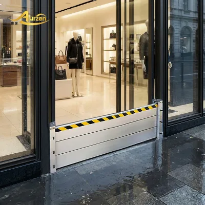 Anodized Finish Base Plate Anchoring Seal Strip Retail Street Entrance Customized Removable Aluminum Flood Barrier
