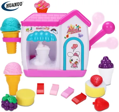 Bath Toys for Toddlers Foam Maker Bathtub Toys Bubble Pretend Cake Play Set Water Bathtub Ice Cream Bath for Babies
