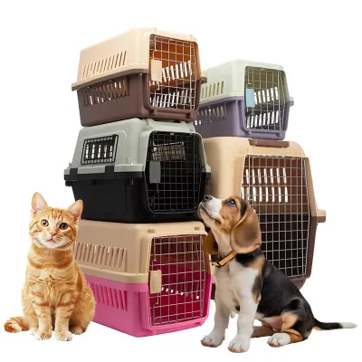 Various Colors Airline Approved Portable Rectangle ABS & PE Handle Dog Cat Pet Travel Carriers