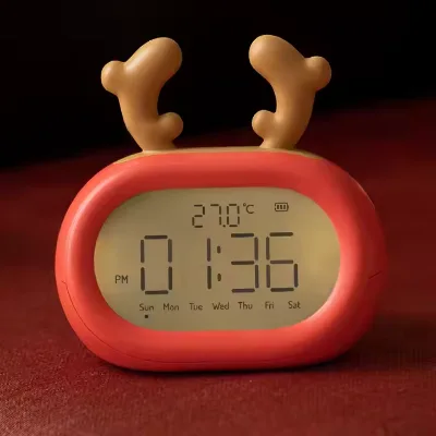 Modern Cute Animal Design LED Alarm Clocks Multi-Color ABS Material Quartz Movement Perfect Digital Analog-Digital Clocks