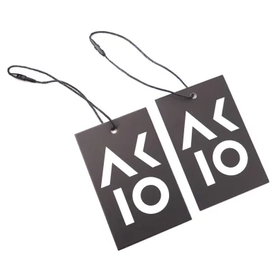 Luxury High-End Sustainable Paper Metal Price Tags for Apparel Shoes & Bags Embossed UV Techniques High Quality Garment Tags