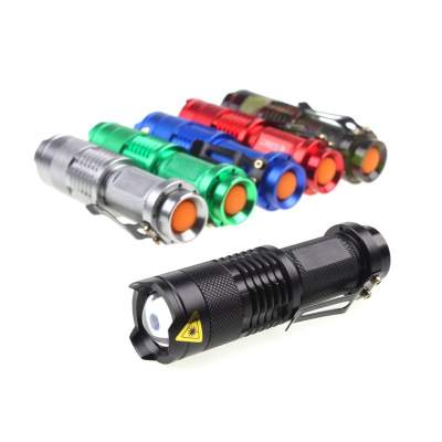LED Flashlight Pocket Emergency Flashlight Zoomable Torch Aluminium Alloy 3 Lighting Modes Flashlight Waterproof Torch
