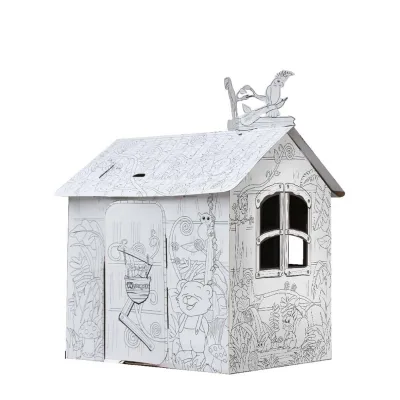 Big Cardboard Coloring Play House Puzzle Diy Coloring Toy