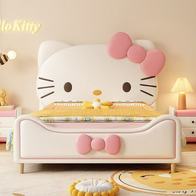 Cartoon Child Bed for Kids Bedroom Set Modern Bed Design White Single Girls Upholstered Furniture Princess Bed for Girls