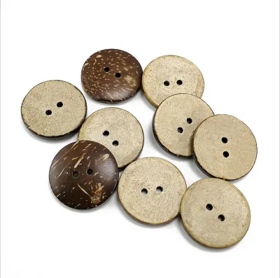 Natural Round 2 Holes Coconut Shell Button for Clothing