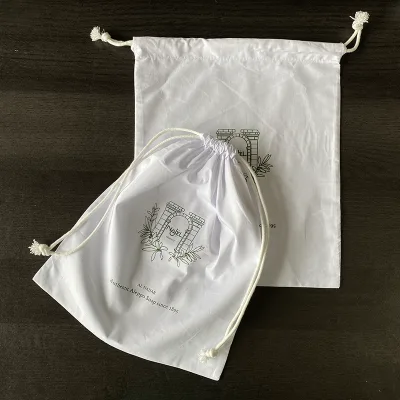 Custom TC Cotton Drawstring Dust Bag with Printed Brand Logo Giveaway Gift Pouches for Baby Suits