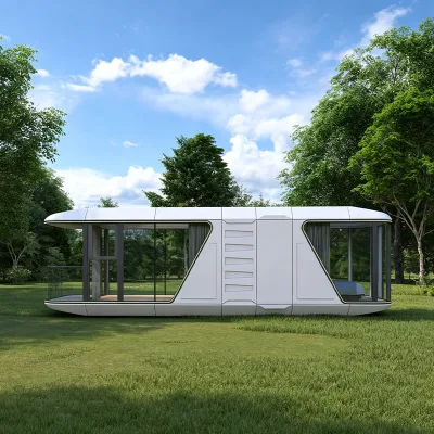 Luxury B7 Steel Capsule Container House Aluminum Outer Custom Interior Easily Assembled for Resort Village Outdoor Accommodation