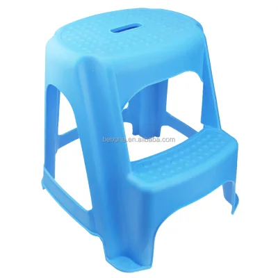 Molded Plastic 2 Sstep Stool with Non-Slip Step Treads 300-Pound Capacity