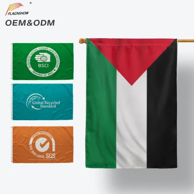 Double Side Printing Cheap Polyester Palestine Flags Manufacturers Promotional National Banner Palestine Flag