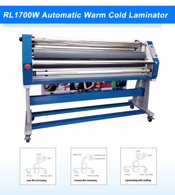 RL-1700W Electric High-Accuracy Film Cold Lamination Machine (170cm Working Width 25mm Thickness) for Advertising Wood/Cartons