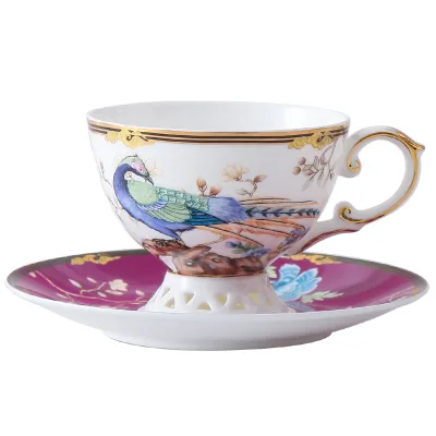 Light Luxury Coffee Cup Saucer with Spoon Small Luxury Afternoon Black Tea Cup Couple Set Simple Creative High-end Gift