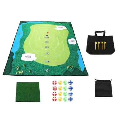 Portable Golf Putting Mat with Score Target Zones 0 to 100 Indoor Outdoor Practice Trainer Mat for Home Office