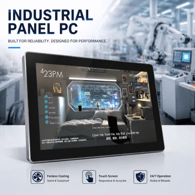 15.6 Inch 1920x1080 Industrial Panel PC All-in-One Touchscreen Fanless IP65 VESA Mount Intel Core I5 Windows Linux in Stock