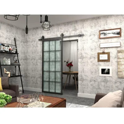 New Product Magic Wooden Sliding Barn Door Soundproof Interior Sliding Barn Doors Barn Door Kit in Gold