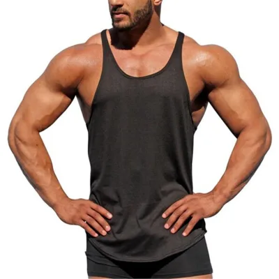 Sports Workout Vest Fitness Muscle Deep Cut Gym Men Stringer tank Top Bodybuilding
