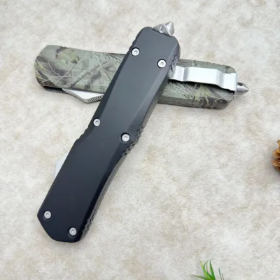 OTF Pocket Camping Self Defense Foldable Collapsible Locking Knife Automatic Spring Switch Blade Button Knife Handle