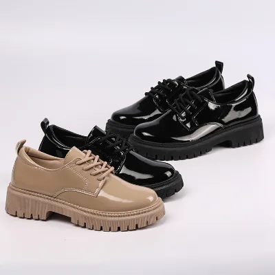New Spring and Autumn Fashion Trendy Ankle Platform Leather Ladies Loafers Women's Casual Shoes