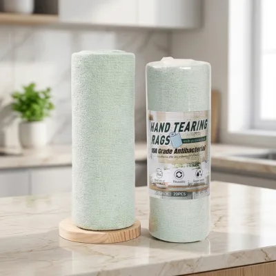Microfiber 25*25cm Cleaning Cloth Roll Tear Away Towels Washable Reusable Soft Absorbent Kitchen Hand Rag Dish Wipes