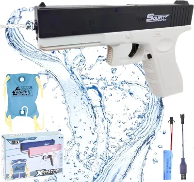 KK New Electric Water Gun With 1000ML Backpack,Long Range 30 Feet Automatic Squirt Gun Toys,Pool Beach Summer Gift for Boys Girl