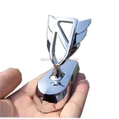 Sliver Car Front Cover Shield Emblem Hood Ornament Bonnet Emblems Stickers for Cadillac/Stand up Logo for Specially Modified Car