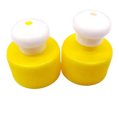 Plastic Water Bottle Cap Push Pull Cap Ribbed Non Spill Push and Pull Caps