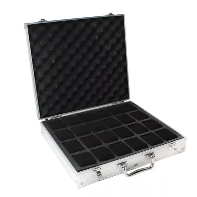 Customizable Aluminum Storage Case for 24 Watches for Collectors Display Built-in Storage for Bracelets Cufflinks Briefcase